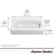 Princeton(R) PRO Steel 60 x 30-inch Above Floor Rough Integral Apron Bathtub with Right-Hand Outlet, 1393202.020