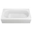 Princeton(R) PRO Steel 60 x 32-inch Integral Apron Bathtub with Right-Hand Outlet, 1399202.020