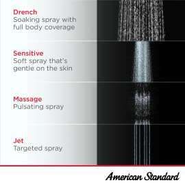 Spectra eTouch 7-3/16-inch 1.8 gpm/6.8 L/min 4-Function Water-Saving Showerhead, 1698474.002