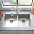Edgewater(R) 33 x 22-Inch Stainless Steel 1-Hole Dual Mount Double-Bowl Kitchen Sink, 18DB.9332211.075