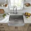Edgewater(R) 33 x 22-Inch Stainless Steel 1-Hole Dual Mount Single-Bowl Kitchen Sink, 18SB.9332211.075