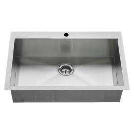Edgewater(R) 33 x 22-Inch Stainless Steel 1-Hole Dual Mount Single-Bowl Kitchen Sink, 18SB.9332211.075