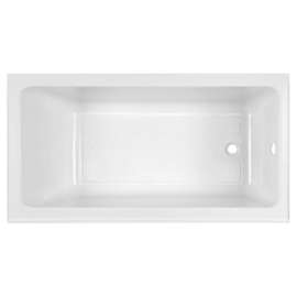 60 in. x 30 in. Bathtub with Above Floor Rough-in, Built-in Apron, and Right Drain in White
