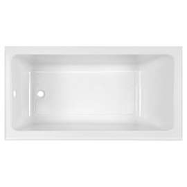 60 in. x 30 in. Bathtub with Above Floor Rough-in, Built-in Apron, and Left Drain in White