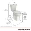 Edgemere(R) Two-Piece Dual Flush 1.6 gpf/6.0 Lpf and 1.1 gpf/4.2 Lpf Chair-Height Elongated Toilet Less Seat, 204AA200.020