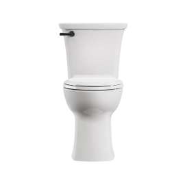 Edgemere Two-Piece 1.28 gpf/4.8 Lpf Chair Height Elongated Toilet With Matte Black Trip Lever Less Seat, 204AA704.020