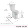 Edgemere(R) Two-Piece 1.28 gpf/4.8 Lpf Chair-Height Round-Front Toilet Less Seat, 204BA104.020