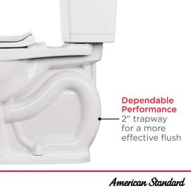 Edgemere(R) Two-Piece Dual Flush 1.28 gpf/4.8 Lpf and 1.0 gpf/3.8 Lpf Chair-Height Round-Front Toilet Less Seat, 204BA203.020