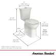 Edgemere(R) Two-Piece Dual Flush 1.28 gpf/4.8 Lpf and 1.0 gpf/3.8 Lpf Chair-Height Round-Front Toilet Less Seat, 204BA203.020