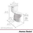 Champion(R) PRO Two-Piece 1.6 gpf/6.0 Lpf Chair Height Elongated Right-Hand Trip Lever Toilet Less Seat, 211AA005.020
