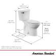Champion(R) PRO Two-Piece 1.28 gpf/4.8 Lpf Chair Height Elongated Toilet With Matte Black Trip Lever Less Seat, 211AA704.020