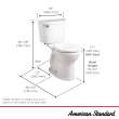 Champion(R) PRO Two-Piece 1.28 gpf/4.8 Lpf Chair Height Round Front Toilet Less Seat, 211BA104.020