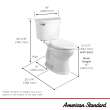 Champion(R) PRO Two-Piece 1.28 gpf/4.8 Lpf Standard Height Elongated Toilet Less Seat, 211CA104.020