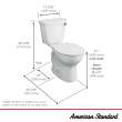 Cadet(R) PRO Two-Piece 1.6 gpf/6.0 Lpf Chair Height Elongated Right-Hand Trip Lever Toilet Less Seat, 215AA005.020