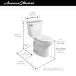 Cadet(R) PRO Two-Piece 1.28 gpf/4.8 Lpf Chair Height Elongated Toilet Less Seat, 215AA104.021