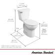 Cadet(R) PRO Two-Piece 1.6 gpf/6.0 Lpf Chair Height Round Front Toilet Less Seat, 215BA004.021