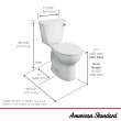 Cadet(R) PRO Two-Piece 1.28 gpf/4.8 Lpf Chair Height Round Front Right-Hand Trip Lever Toilet Less Seat, 215BA105.020