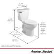 Cadet(R) PRO Two-Piece 1.28 gpf/4.8 Lpf Standard Height Elongated Toilet Less Seat, 215CA104.020