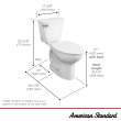 Cadet(R) PRO Two-Piece 1.6 gpf/6.0 Lpf Compact Chair Height Elongated 14-Inch Rough Toilet Less Seat, 215FC004.020
