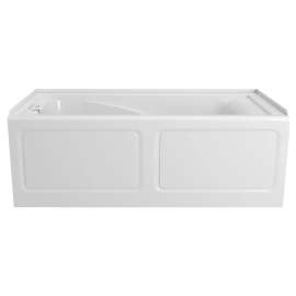 EverClean 60x32-Inch Integral Apron Deep Soak Bathtub with Left-Hand Outlet, 2425L202.020
