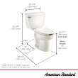 Cadet(R) Two-Piece Pressure Assist 1.6 gpf/6.0 Lpf Elongated EverClean(R) Toilet, 2462016.020