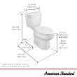 Colony(R)3 Two-Piece 1.6 gpf/6.0 Lpf Standard Height Elongated Toilet Less Seat, 250CA004.020