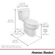 Colony(R)3 Two-Piece 1.28 gpf/4.8 Lpf Standard Height Elongated Toilet Less Seat, 250CA104.020