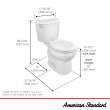 Colony(R)3 Two-Piece 1.6 gpf/6.0 Lpf Standard Height Round-Front Toilet Less Seat, 250DA004.020
