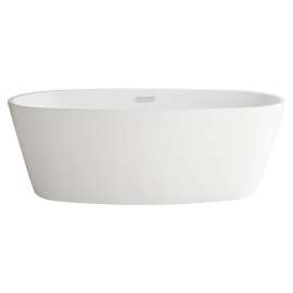 Coastal Serin 68 x 31-Inch Freestanding Bathtub Center Drain With Integrated Overflow, 2765034.020