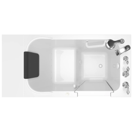 Gelcoat Premium Series 28 x 48-Inch Walk-in Tub With Air Spa System - Right-Hand Drain With Faucet, 2848.109.ARW
