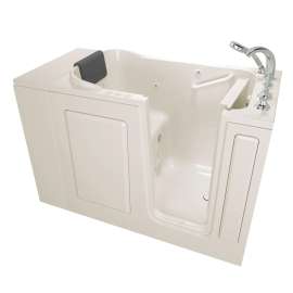Gelcoat Premium Series 28 x 48-Inch Walk-in Tub With Combination Air Spa and Whirlpool Systems - Right-Hand Drain With Faucet, 2848.109.CRL
