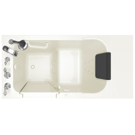 Gelcoat Premium Series 28 x 48-Inch Walk-in Tub With Whirlpool System - Left-Hand Drain With Faucet, 2848.109.WLL