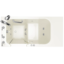 Gelcoat Value Series 28x48-Inch Walk-in Bathtub with Combination Air Spa and Whirlpool Systems Left Hand Door and Drain, 2848.409.CLL-PC
