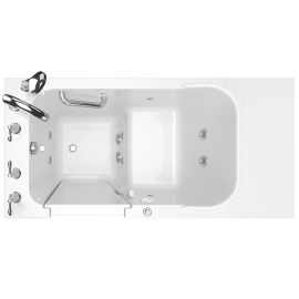 Gelcoat Value Series 28x48-inch Walk-in Bathtub with Whirlpool System Left Hand Door and Drain, 2848.409.WLW-PC