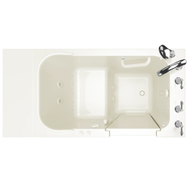 Gelcoat Value Series 28 x 48-Inch Walk-in Tub With Combination Air Spa and Whirlpool Systems - Right-Hand Drain With Faucet, 2848.509.CRL