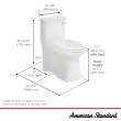 Town Square(R) S One-Piece 1.28 gpf/4.8 Lpf Chair Height Right-Hand Trip Lever Elongated Toilet With Seat, 2851A105.020