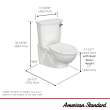 Glenwall(R) VorMax(R) Two-Piece 1.28 gpf/4.8 Lpf Right-Hand Trip Lever Back Outlet Elongated Wall-Hung EverClean(R) Toilet, 2882108.020