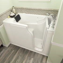 Gelcoat Premium Series 30 x 52 -Inch Walk-in Tub With Soaker System - Right-Hand Drain With Faucet, 3052.109.SRW
