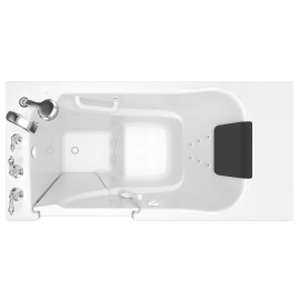 Gelcoat Premium Series 30 x 52 -Inch Walk-in Tub With Whirlpool System - Left-Hand Drain With Faucet, 3052.109.WLW