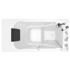 Gelcoat Premium Series 30 x 52 -Inch Walk-in Tub With Whirlpool System - Right-Hand Drain With Faucet, 3052.109.WRW