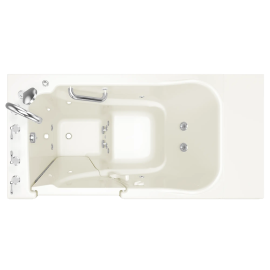 Gelcoat Value Series 30x52 Inch Walk-In Bathtub with Whirlpool Massage System - Left Hand Door and Drain, 3052.409.WLL-PC