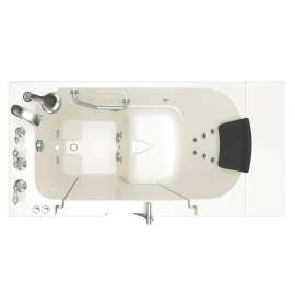 Gelcoat Premium Series 30 x 52 -Inch Walk-in Tub With Whirlpool System - Left-Hand Drain With Faucet, 3052OD.109.WLL-PC