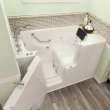 Gelcoat Premium Series 30 x 52 -Inch Walk-in Tub With Whirlpool System - Left-Hand Drain With Faucet, 3052OD.109.WLW-PC