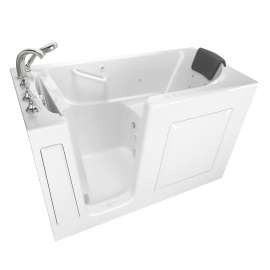 Gelcoat Premium Series 30 x 60 -Inch Walk-in Tub With Combination Air Spa and Whirlpool Systems - Left-Hand Drain With Faucet, 3060.109.CLW