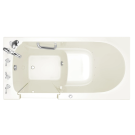 Gelcoat Value Series 30x60 Inch Walk-In Bathtub with Air Spa System - Left Hand Door and Drain, 3060.409.ALL-PC