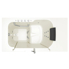 Gelcoat Premium Series 32 x 52 -Inch Walk-in Tub With Combination Air Spa and Whirlpool Systems - Left-Hand Drain, 3252OD.105.CLL-PC