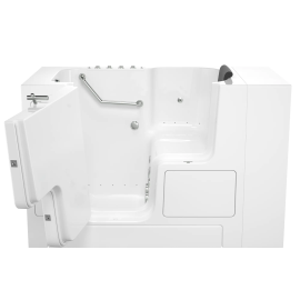 Gelcoat Premium Series 32 x 52 -Inch Walk-in Tub With Combination Air Spa and Whirlpool Systems - Left-Hand Drain, 3252OD.105.CLW-PC