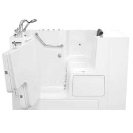 Gelcoat Premium Series 32 x 52 -Inch Walk-in Tub With Combination Air Spa and Whirlpool Systems - Left-Hand Drain With Faucet, 3252OD.109.CLW-PC