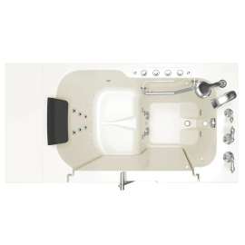 Gelcoat Premium Series 32 x 52 -Inch Walk-in Tub With Combination Air Spa and Whirlpool Systems - Right-Hand Drain With Faucet, 3252OD.109.CRL-PC