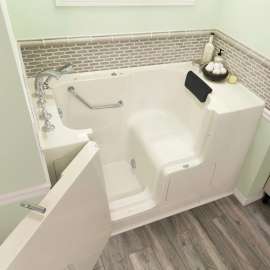 Gelcoat Premium Series 32 x 52 -Inch Walk-in Tub With Soaker System - Left-Hand Drain With Faucet, 3252OD.109.SLL-PC